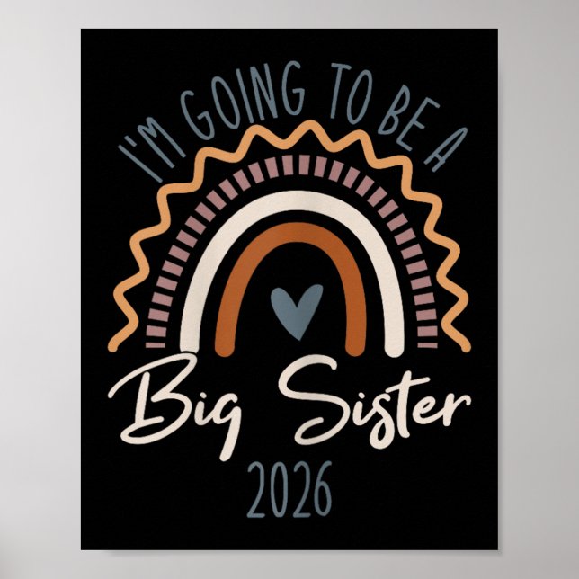 Big Sister 2026 Girls Rainbow Big Sis Sibling  Poster (Vorne)