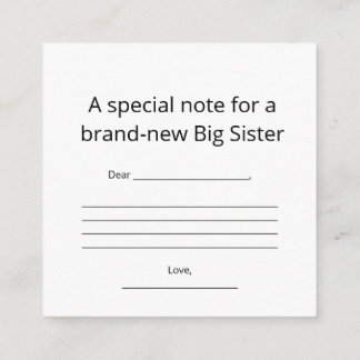 Big Sister Abstract Heart Enclosure Card Begleitkarte