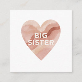 Big Sister Abstract Heart Enclosure Card Begleitkarte