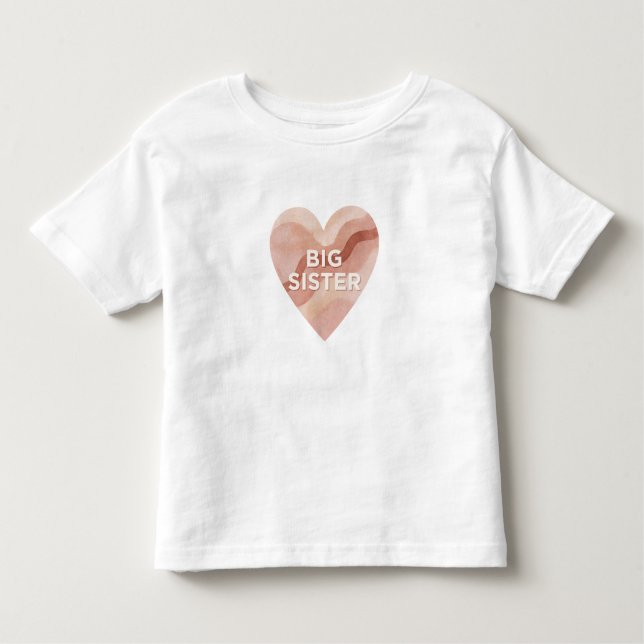 Big Sister Abstract Heart Shirt – Moderne Familie  (Vorderseite)