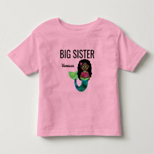 Big Sister African Mermaid Imitats Foil Girl Kleinkind T-shirt