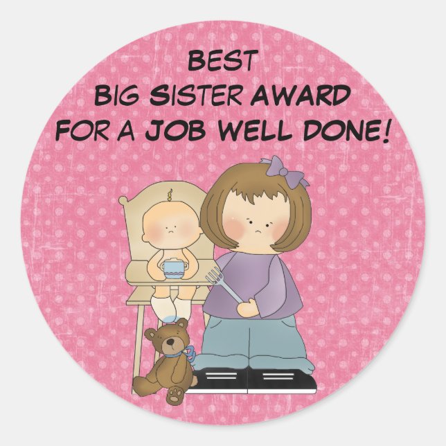 Big Sister Award-Aufkleber Runder Aufkleber (Vorderseite)