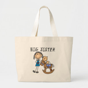 Big Sister Baby Brother T - Shirt und Geschenke Jumbo Stoffbeutel
