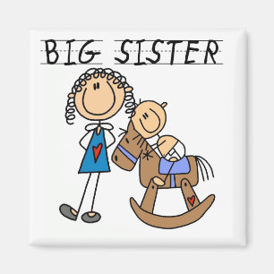 Big Sister Baby Brother T - Shirt und Geschenke Magnet