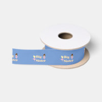 Big Sister Ballerina Sibling Blue Satin Ribbon