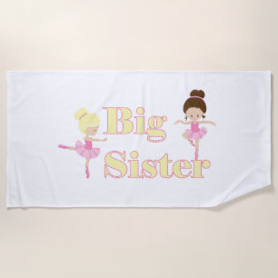 Big Sister Ballerina Sibling Strandtuch