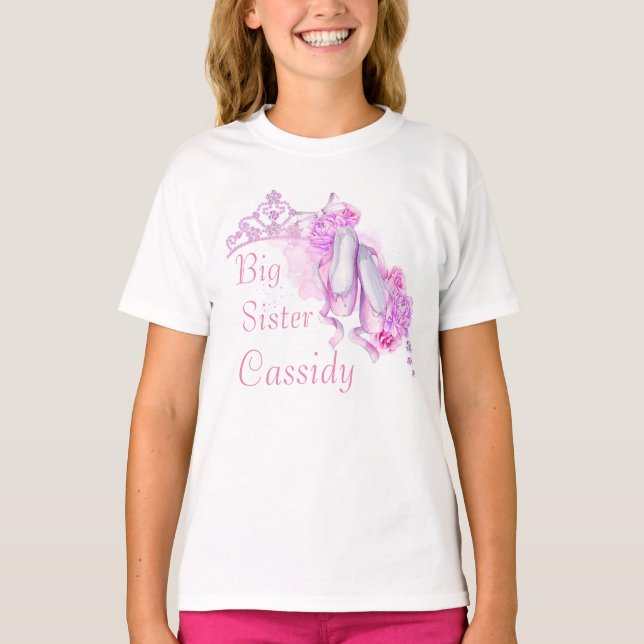 Big Sister Ballet Princess Theme T-Shirt (Vorderseite)