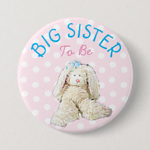 Big Sister be Baby Niedlich Bunny Shower Button