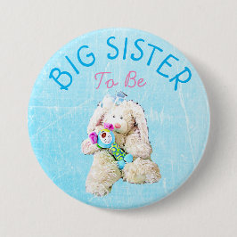 Big Sister be Baby Niedlich Bunny Shower Button