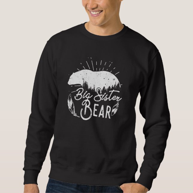 Big Sister Bear Matching Family Camping Wanderung  Sweatshirt (Vorderseite)