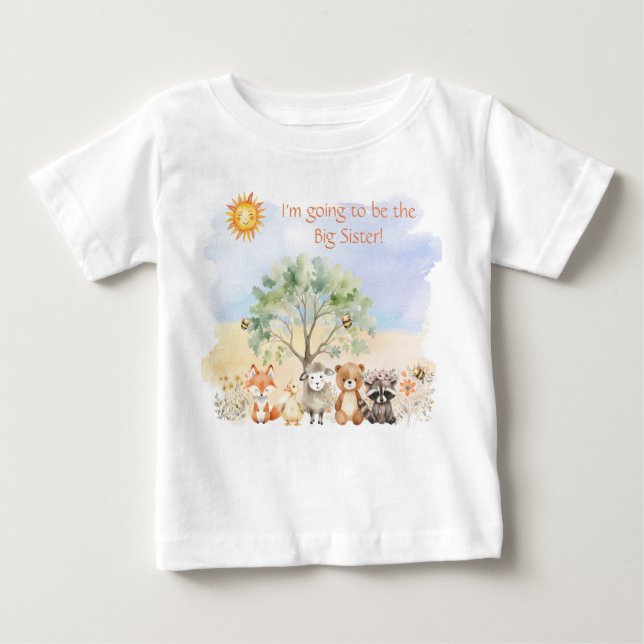 Big Sister, Big Brother Woodland Wildlife T - Shir Baby T-shirt (Vorderseite)