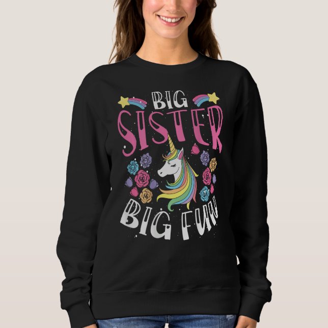 Big Sister, Big Fun Backprint Big Sister Sweatshirt (Vorderseite)