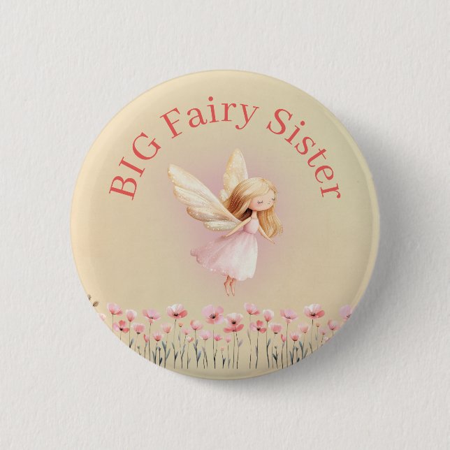 Big Sister Birthday Fairy Button (Vorderseite)