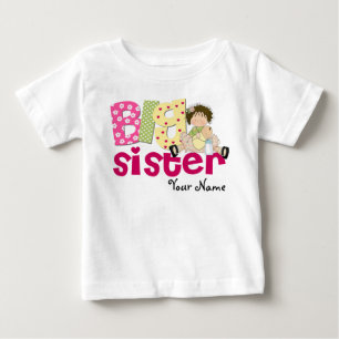 Big Sister Brünetter Personalisierter T - Shirt