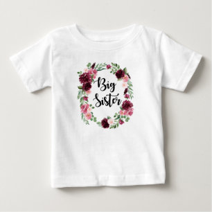 Big Sister burgundy Baby T-shirt