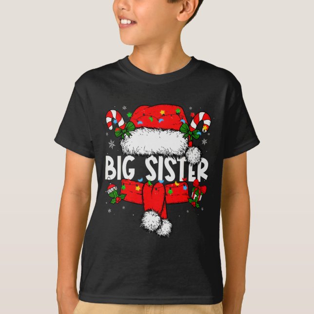 Big Sister Christmas Pajama Santa Claus Family Mat T-Shirt (Vorderseite)