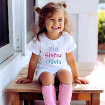 Big Sister Colorful Monogram Girl's