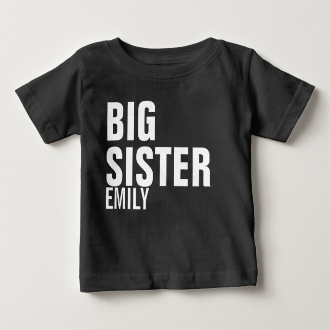 Big Sister Custom Kleinkind Sweatshirt Baby T-shirt (Vorderseite)