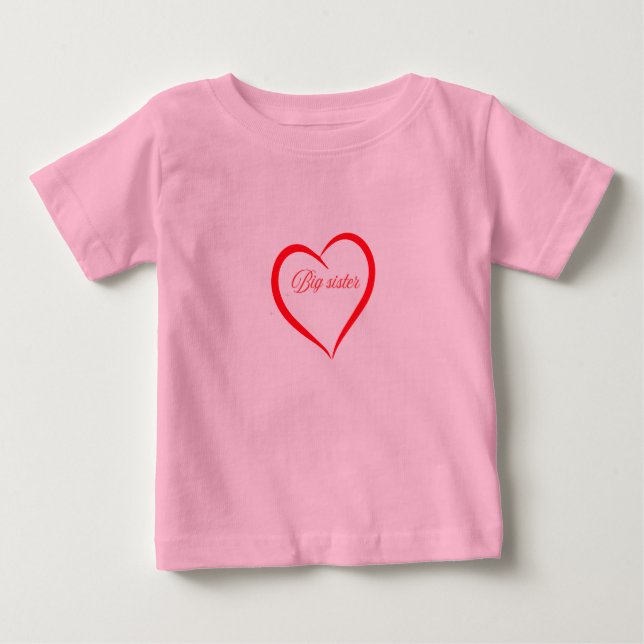 "Big Sister - Cute & Confident Design" Baby T-shirt (Vorderseite)