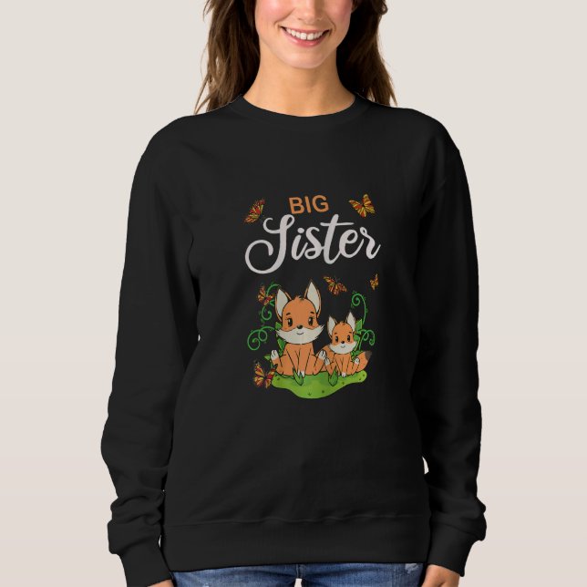 Big sister cute fox baby shower sweatshirt (Vorderseite)