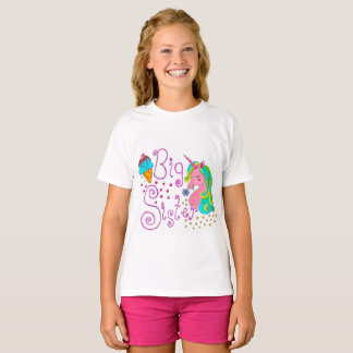 "Big Sister" Einicorn Kinder T - Shirt