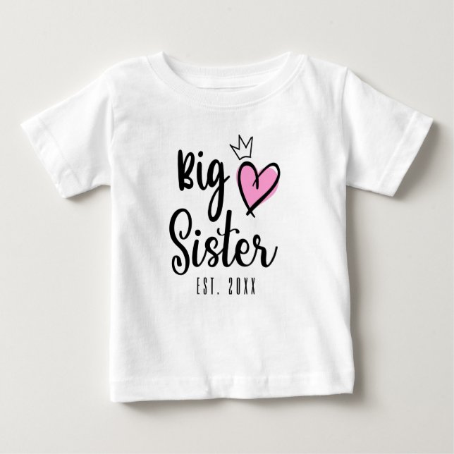 Big Sister EST 2021, Schwangerschaft offenbart Baby T-shirt (Vorderseite)