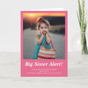 Big Sister Foto Schwangerschaft Pink Ankündigung