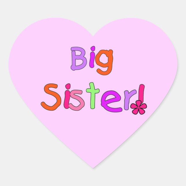 Big Sister Geschenke Herz-Aufkleber (Vorderseite)