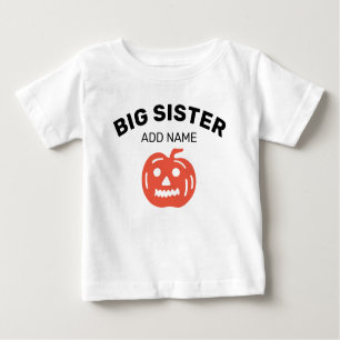 Big Sister Happy Halloween Pumpkin Personalisiert Baby T-shirt