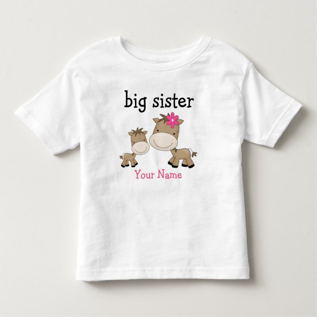 Big Sister Horse Kleinkind T-shirt (Vorderseite)