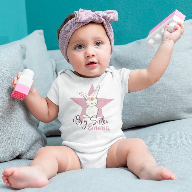 Big Sister, kleines Kaninchen Baby Strampler (Von Creator hochgeladen)