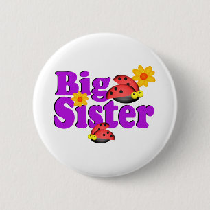 Big Sister Ladybug Button