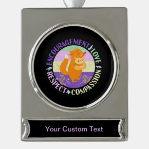 Big Sister Liebe - Sibling Bonding Fox Banner-Ornament Silber