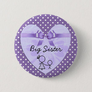 Big Sister Lila und Lavender Polka Dot Button