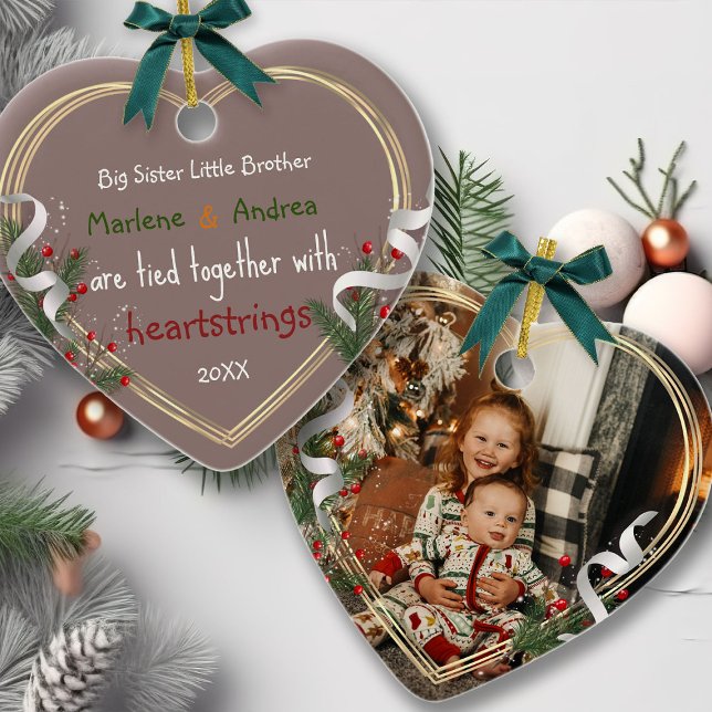 Big Sister Little Brother Liebe Zitat Custom Foto Ornament (Von Creator hochgeladen)
