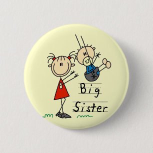 Big Sister Little Brother T - Shirt und Geschenke Button