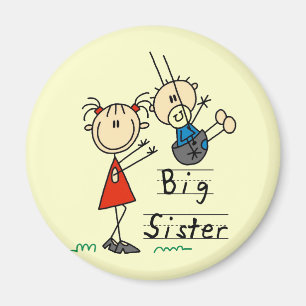 Big Sister Little Brother T - Shirt und Geschenke Magnet