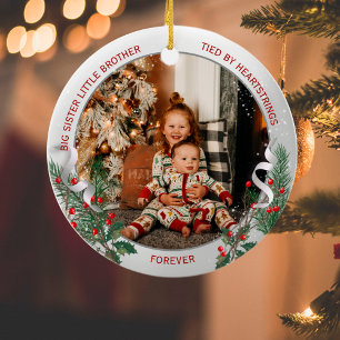 Big Sister Little Brother Warm Quotes Silber Rahme Keramik Ornament