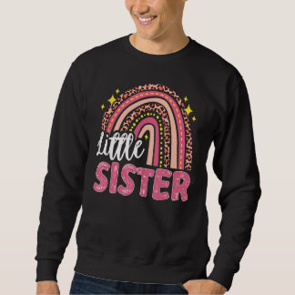Big Sister Little Sister Leopard Rainbow Girl Litt Sweatshirt