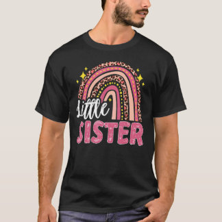 Big Sister Little Sister Leopard Rainbow Girl Litt T-Shirt