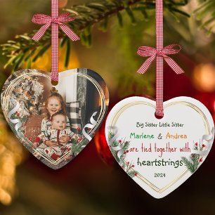 Big Sister Little Sister Liebe Zitat Custom Foto Ornament