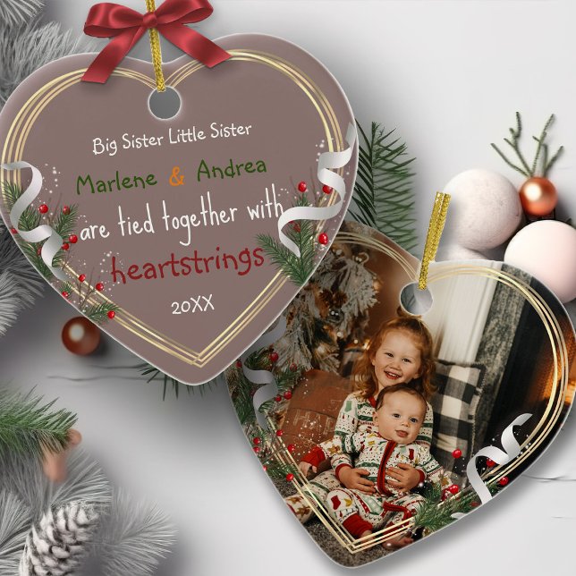 Big Sister Little Sister Sibling Liebe Zitat Foto Ornament (Von Creator hochgeladen)
