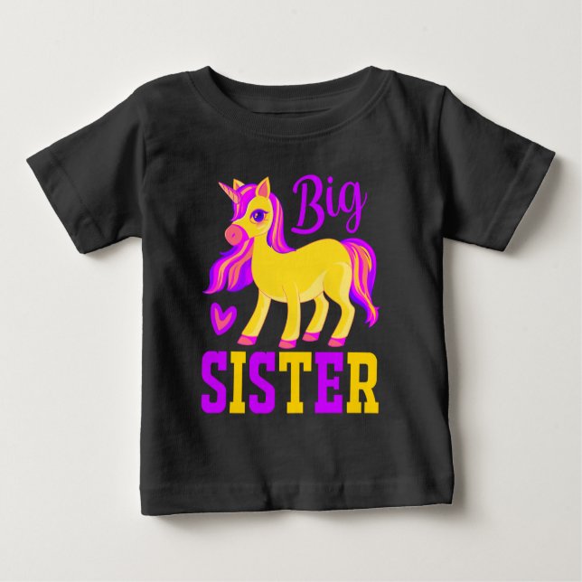 Big Sister Magical Unicorn Baby T-shirt (Vorderseite)
