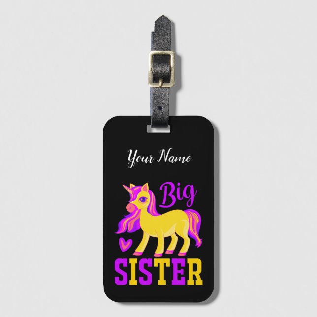 Big Sister Magical Unicorn Gepäckanhänger (Vorderseite Vertikal)