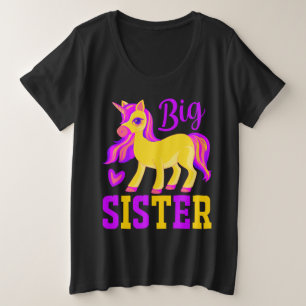 Big Sister Magical Unicorn Große Größe T-Shirt