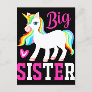 Big Sister Magical Unicorn mit Rainbow Mane & Schw Postkarte