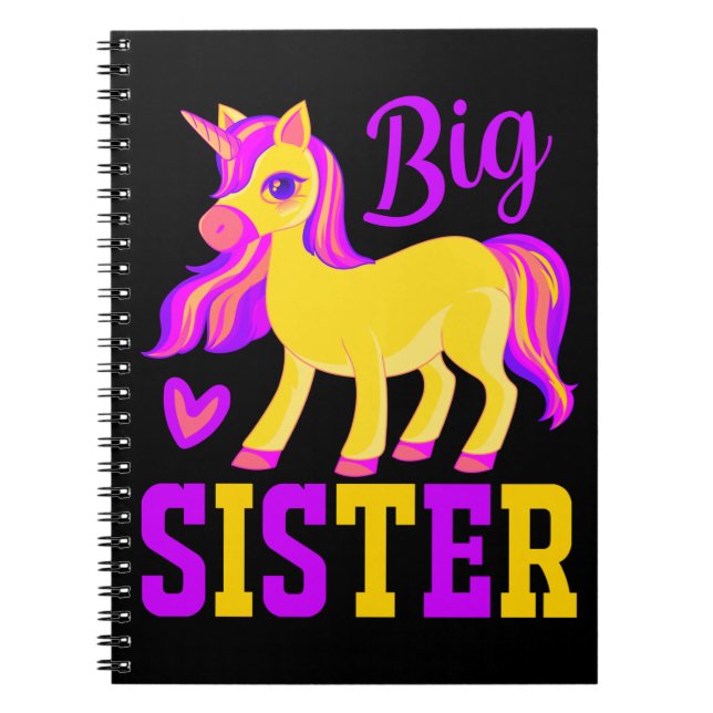 Big Sister Magical Unicorn Notizblock (Vorderseite)