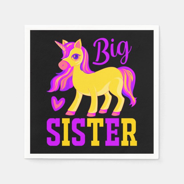 Big Sister Magical Unicorn Serviette (Vorderseite)