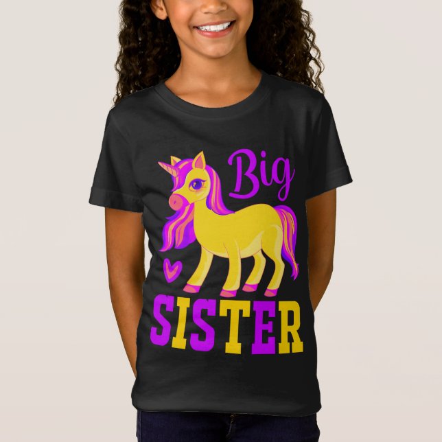Big Sister Magical Unicorn T-Shirt (Vorderseite)