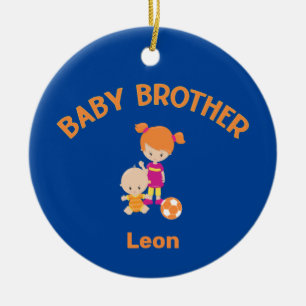 Big Sister mit Baby Brother Baby's Name Year Keramik Ornament